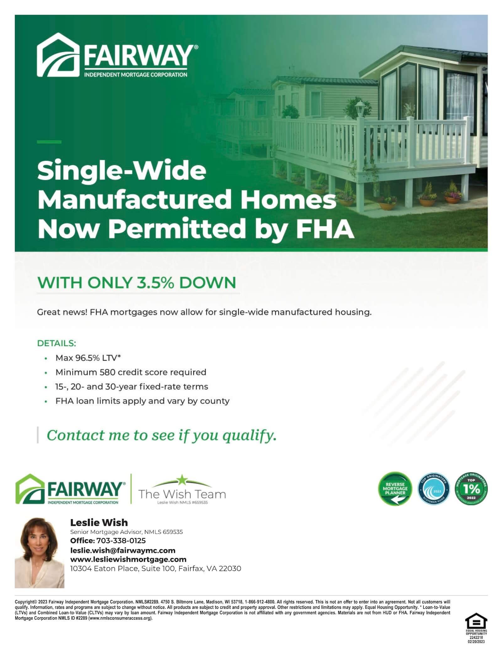 FHA Manufactured Homes Leslie Wish